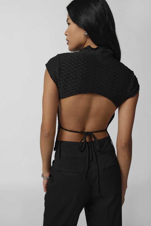 UO Raleigh Tie-Back Mock Neck Top #2