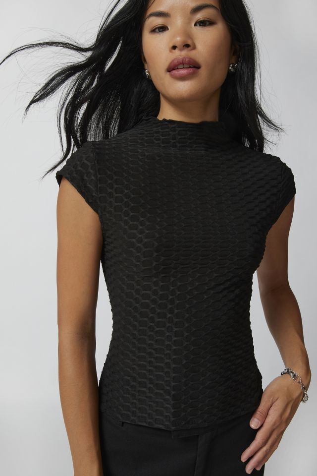 UO Raleigh Tie-Back Mock Neck Top #3
