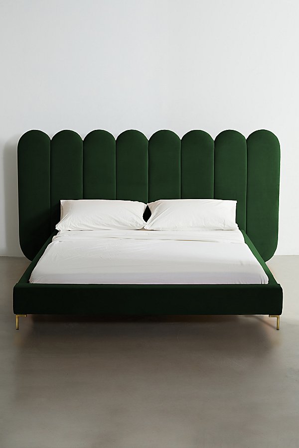 Urban Outfitters Gia Panel Bed In Dark Green
