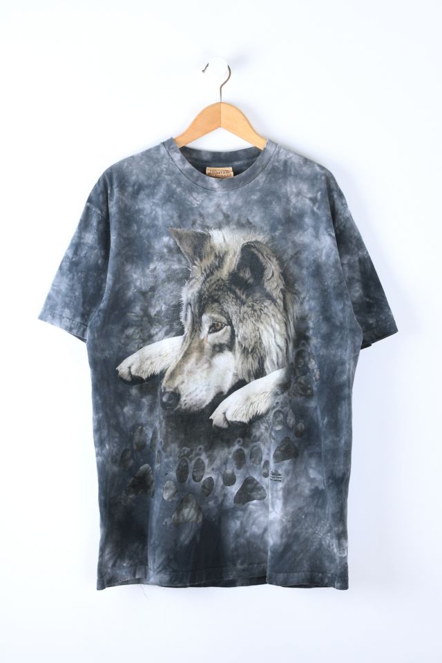 Vintage 90s Dark Grey Wolf T-Shirt | Urban Outfitters