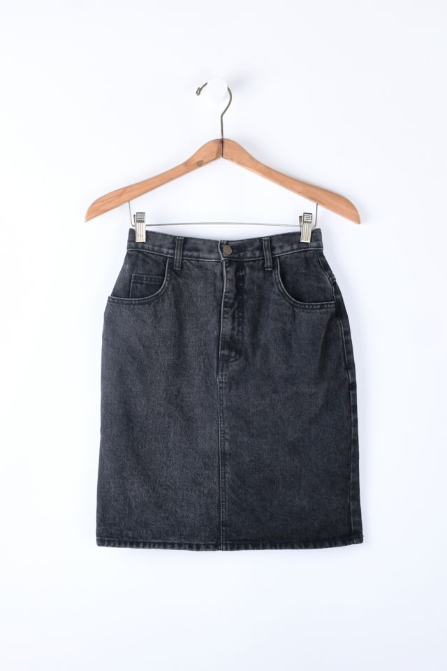 Black jean skirt 90s best sale