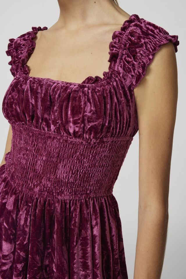 UO Rosie Velvet Romper #3