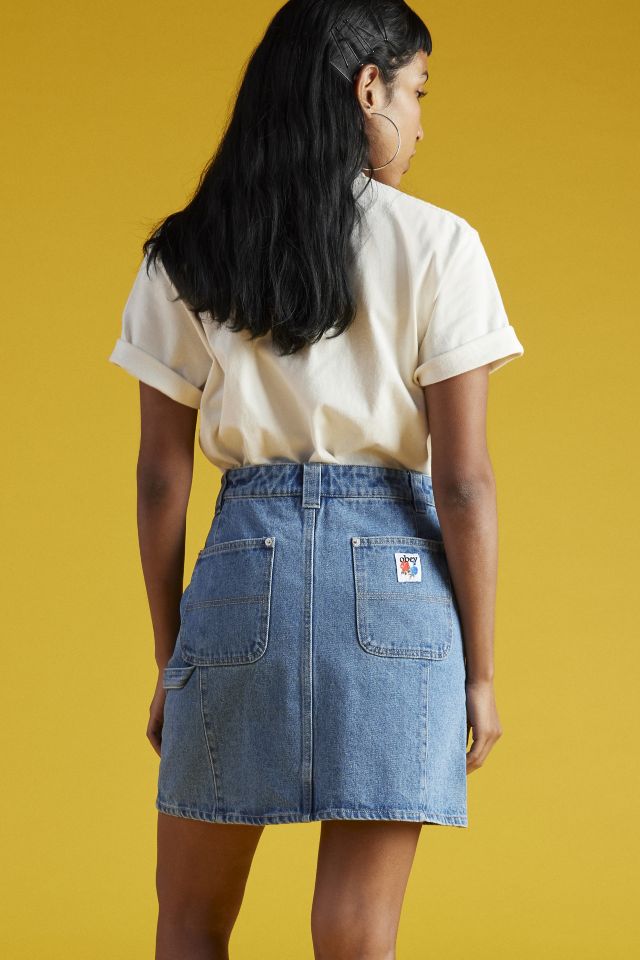 Mini Jupe Charpentier en Denim Reconstruit OBEY #3