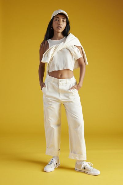 Shop Obey Rose Carpenter Pant In White, Women's At Urban Outfitters