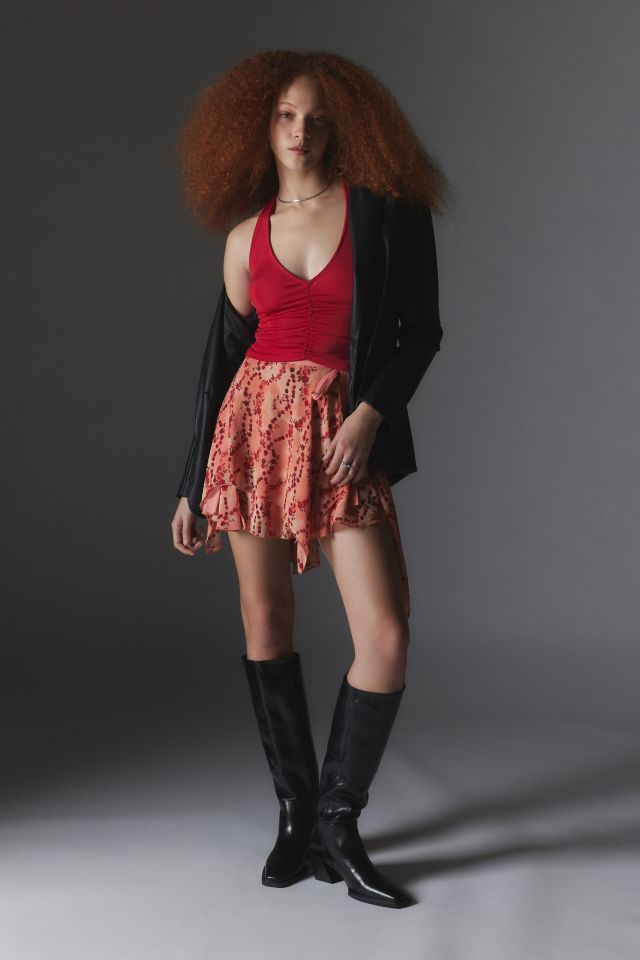 Silence + Noise Naomi Ruched Halter Top #1