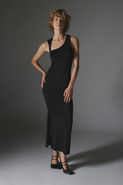 navy blue dress for baby girl Silence + Noise Yasemine Asymmetrical Maxi Dress