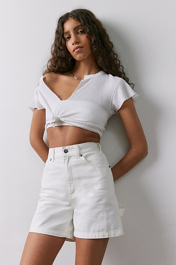 Dickies Canvas Utility Short In White, Women's At Urban Outfitters