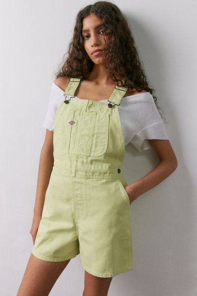 Shop Dickies Relaxed Fit Duck Bib Shortall In Green, Women's At Urban Outfitters