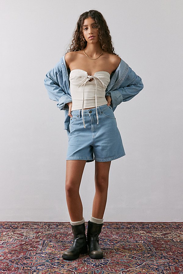 Dickies Denim Utility Short In Light Blue, Women's At Urban Outfitters