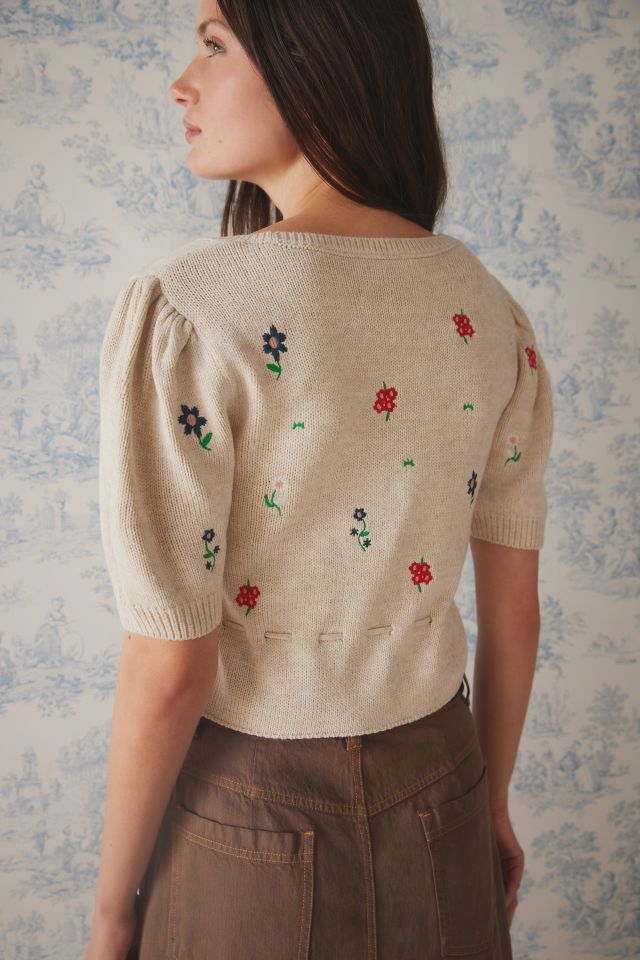 Kimchi Blue Clementine Floral Embroidered Cardigan | Urban