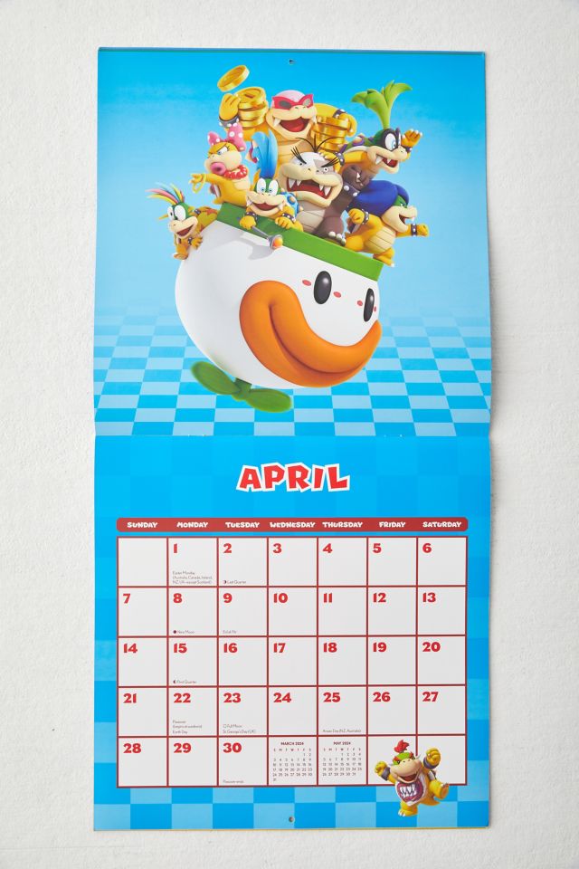 Calendrier Mario Bros 2020 à accrocher au mur