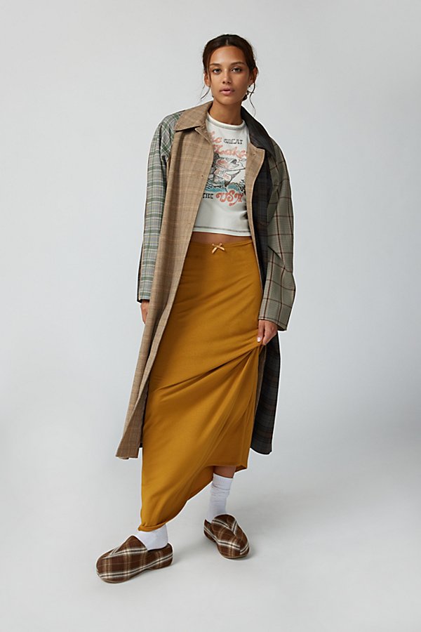 Urban Renewal Remnants Drapey Knit Maxi Skirt In Gold