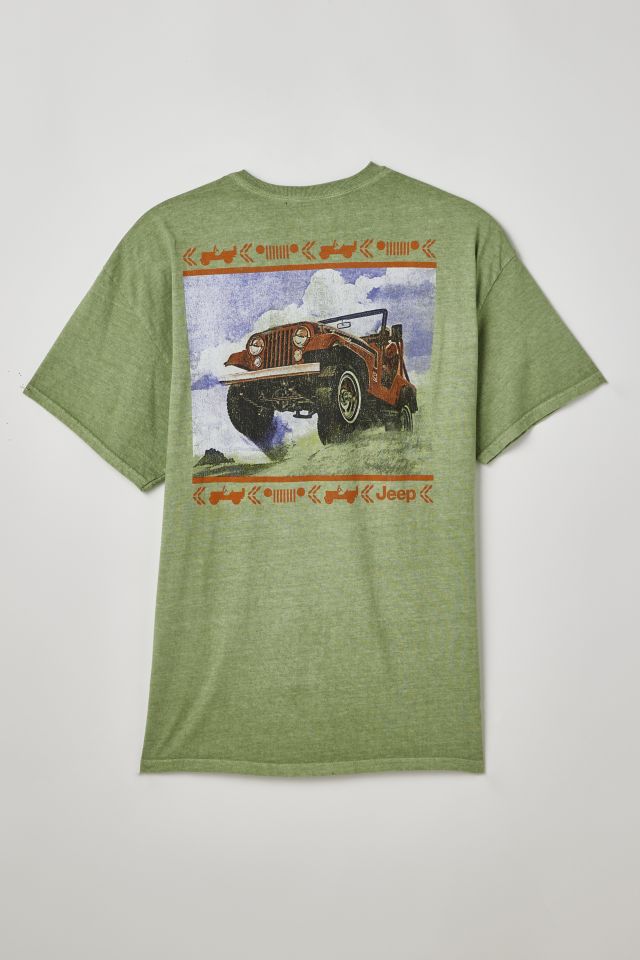 Shop Jeep Fatigue Green Photographic Print Tee for Men from