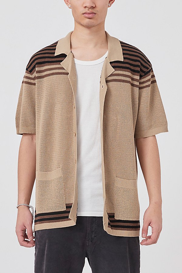 Shop Barney Cools Knit Holiday Shirt Top In Biscuit, Men's At Urban Outfitters
