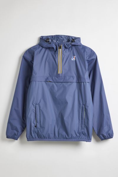 K-way Le Vrai Leon 3.0 Half-zip Windbreaker Jacket In Pale Blue At Urban Outfitters