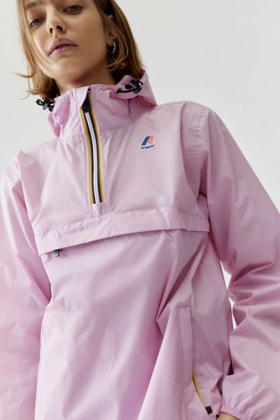 K-way Le Vrai Leon 3.0 Half-zip Windbreaker Jacket In Pink At Urban Outfitters