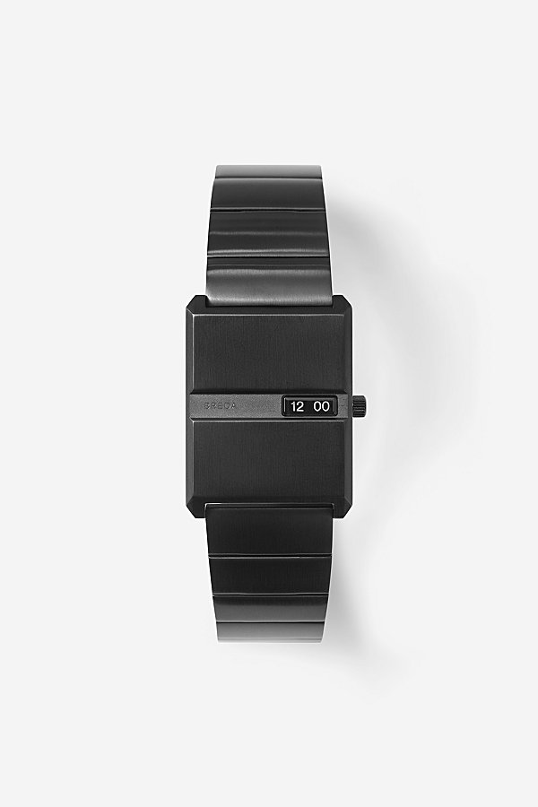 Shop Breda Pulse Stainless Steel Metal Bracelet Quartz Watch In Black, Men's At Urban Outfitters