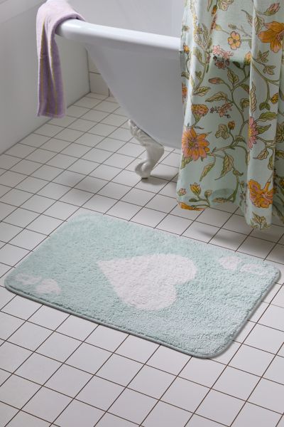 Shop Urban Outfitters Queen Of Hearts Bath Mat In Aneria Blue Pantone At
