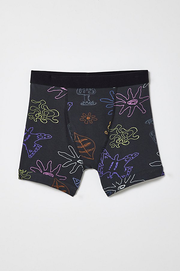 Urban Outfitters Stencil Boxer Brief In Black, Men's At