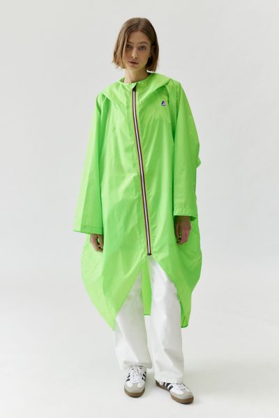 K-way Le Vrai Rennes 3.0 Poncho Rain Jacket In Bright Green At Urban Outfitters