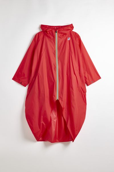 K-way Le Vrai Rennes 3.0 Poncho Rain Jacket In Red At Urban Outfitters