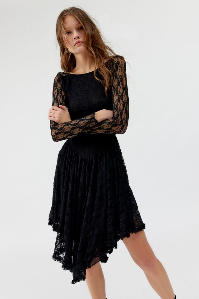 Kimchi Blue Felicity Lace Asymmetrical Midi Dress