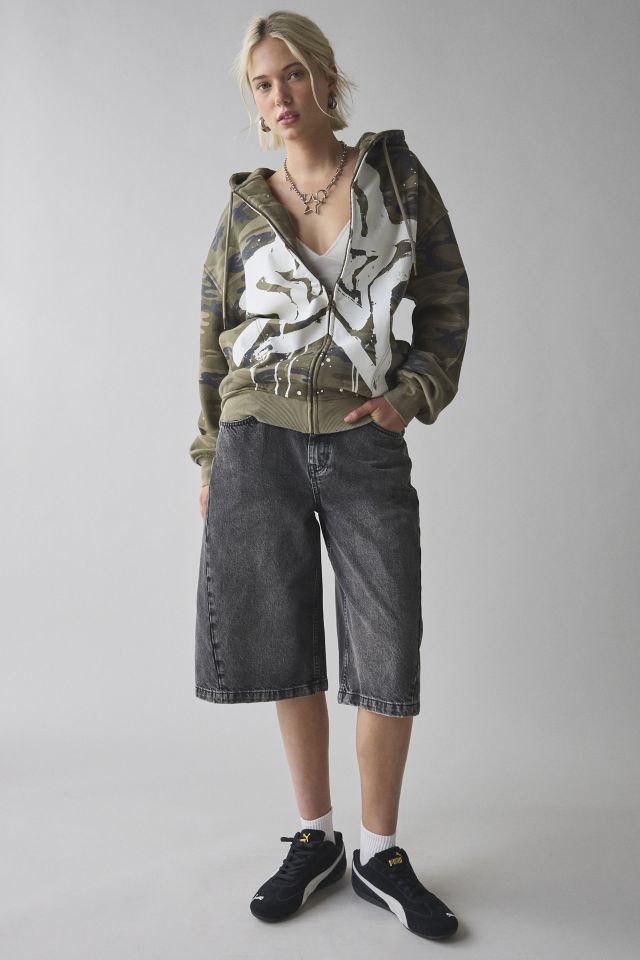 UO Bleached Star Zip-Up Hoodie Sweatshirt | Urban Outfitters
