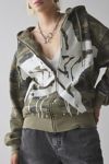 UO Bleached Star Zip-Up Hoodie Sweatshirt