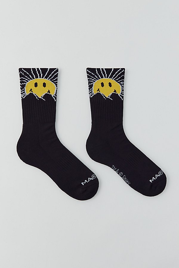 Shop Market X Smiley Sunrise Crew Sock In Brown, Men's At Urban Outfitters