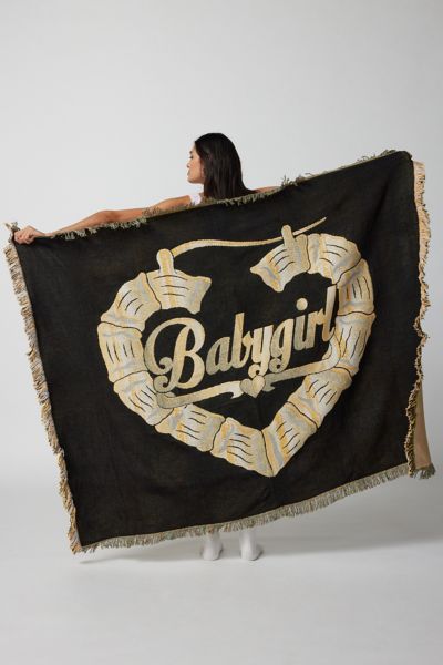 Bella Dona Baby Girl Tapestry Throw Blanket In Black At Urban Outfitters