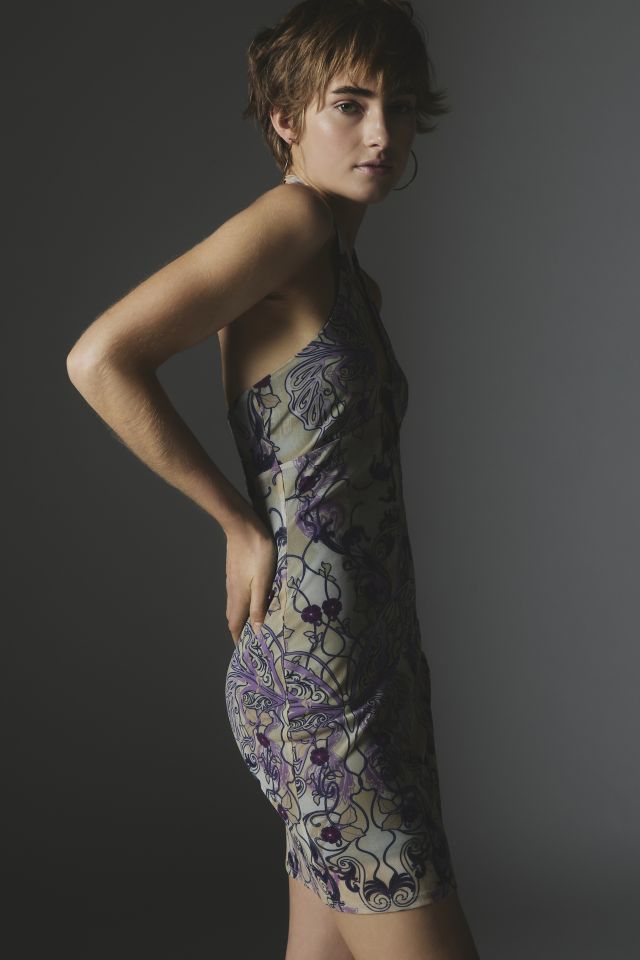 Silence + Noise Printed Plunging Mini Dress #2