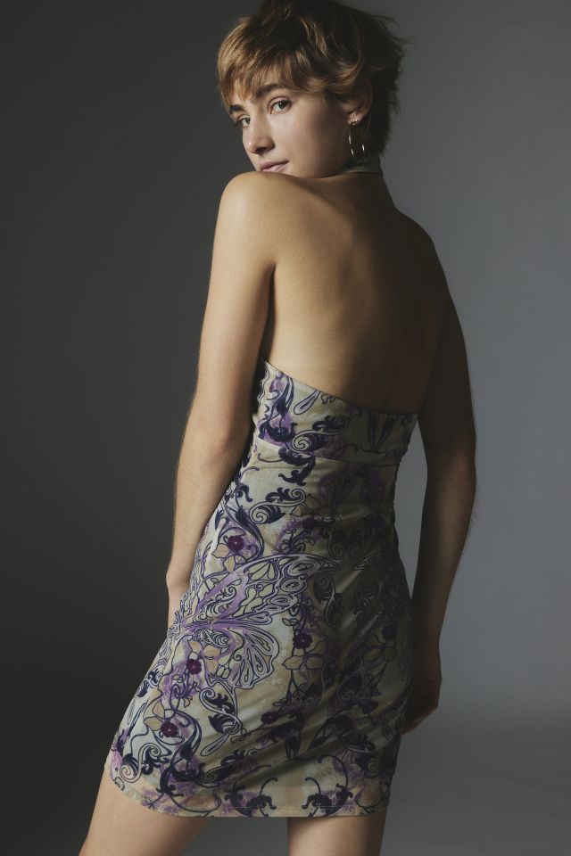Silence + Noise Printed Plunging Mini Dress #3