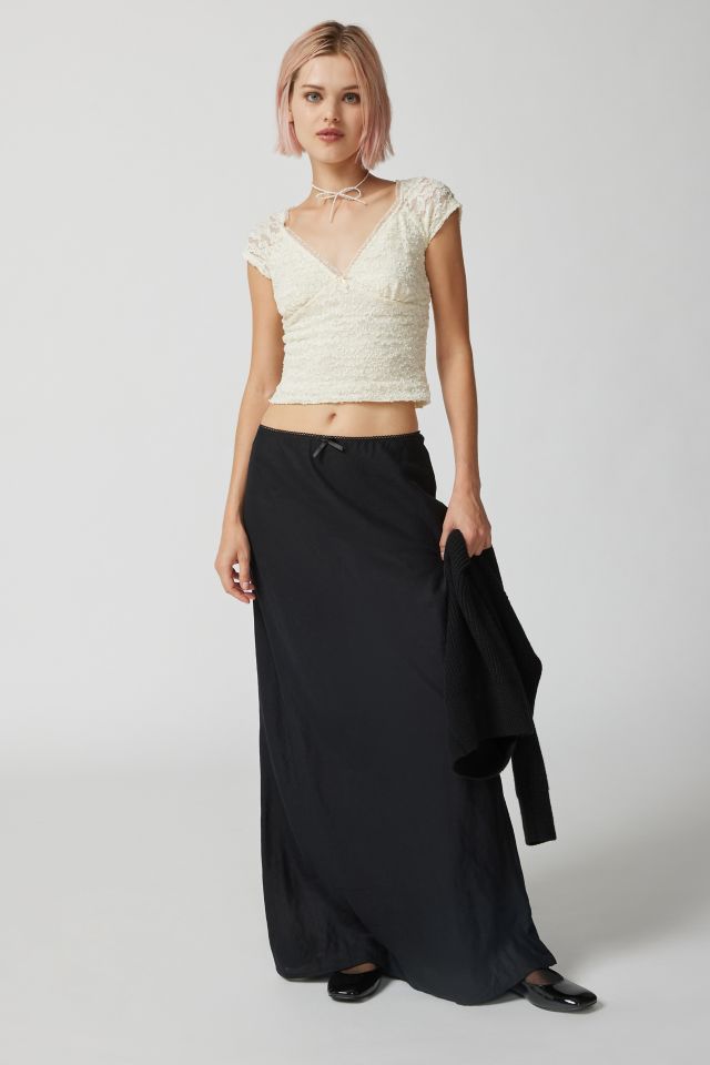 Urban Renewal Remnants Textured Lace Cap Sleeve Top