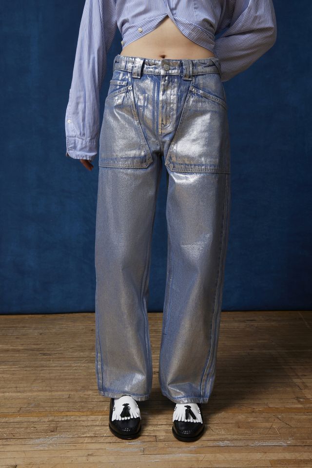 BDG Bella Baggy Patch Pocket Jean - Metallic Wash | Urban
