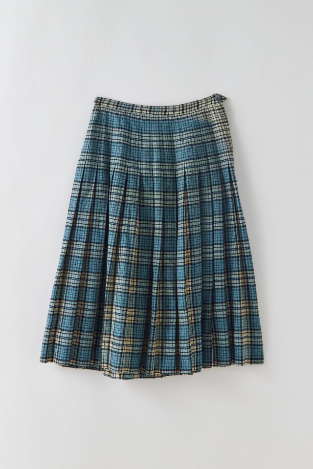 Vintage Plaid Wool Midi Skirt | Urban Outfitters Canada