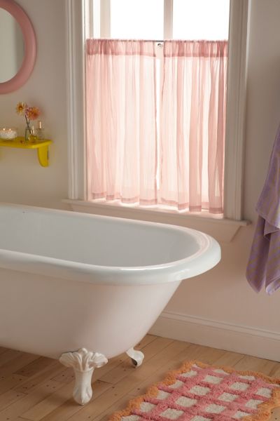 Crinkle Chiffon Café Curtain Set