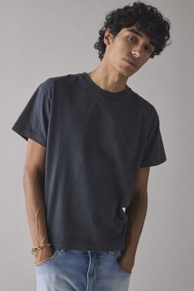 Shop Bdg Bonfire Cropped Cotton Tee In Black, Men's At Urban Outfitters