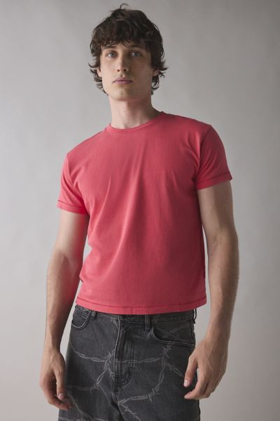 Bdg Bonfire Cropped Cotton Tee In Red, Men's At Urban Outfitters In Red