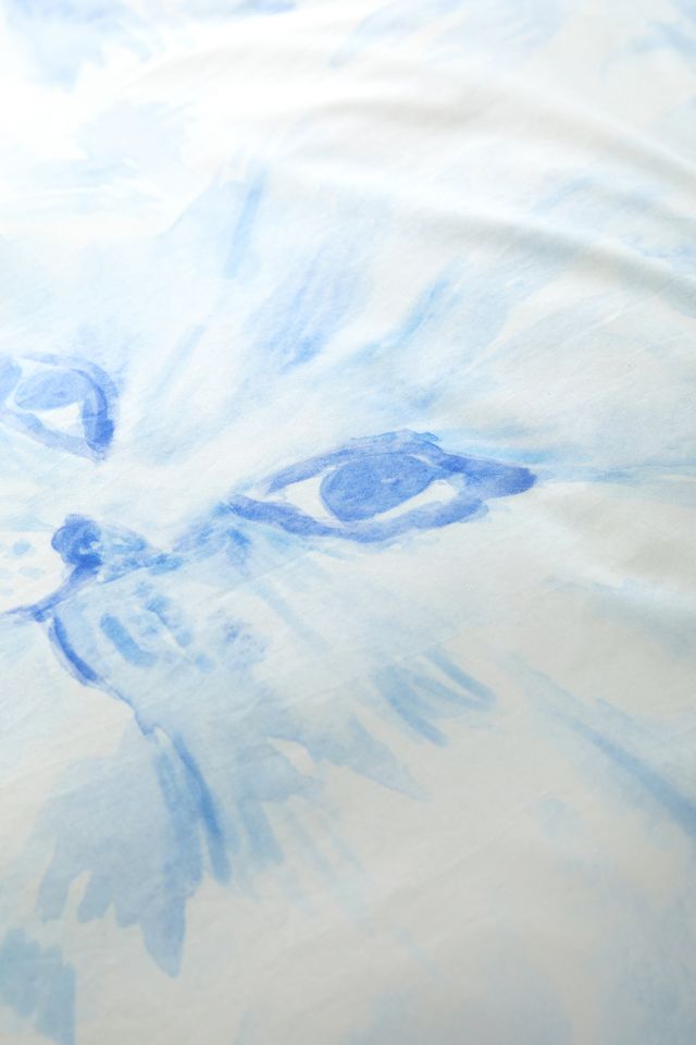 Cat Face Breezy Cotton Percale Duvet Cover #3