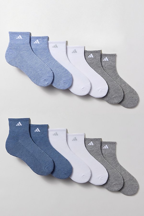 Adidas Originals Cushioned Sport Crew Sock 6-pack, Women's At Urban Outfitters In Multicolor