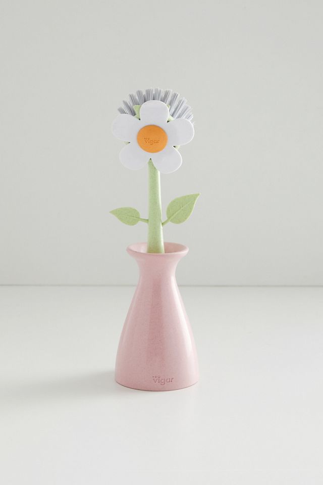 Daisy Dish Brush & Vase Set #1