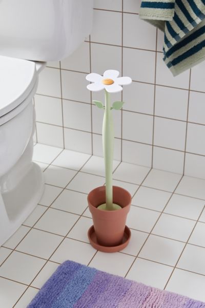 Urban Outfitters Daisy Toilet Brush In White At