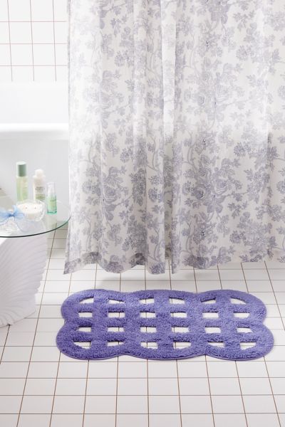 Shop Urban Outfitters Carved Scallop Bath Mat In Blue At