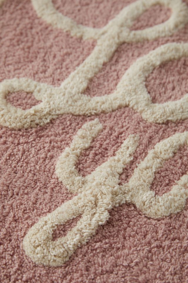 Love Yourself Heart Shape Tufted Bath Mat #2
