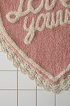 Love Yourself Heart Shape Tufted Bath Mat