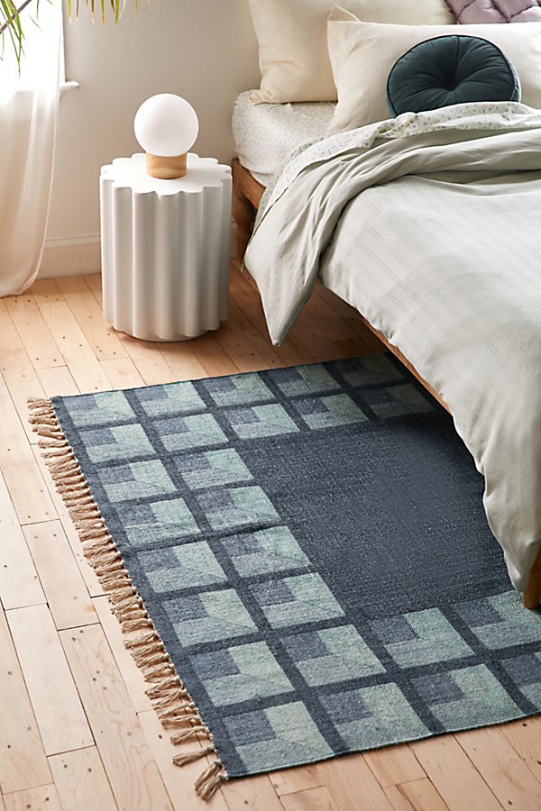 Urban Outfitters Matteo Geo Brushed Rug In Blue At