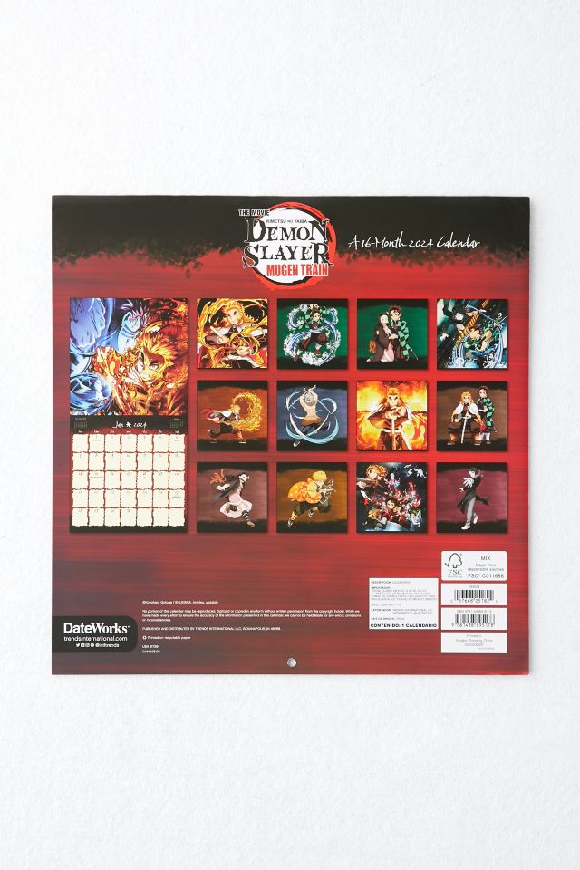 Demon Slayer 2024 Poster Slim Wall Calendar