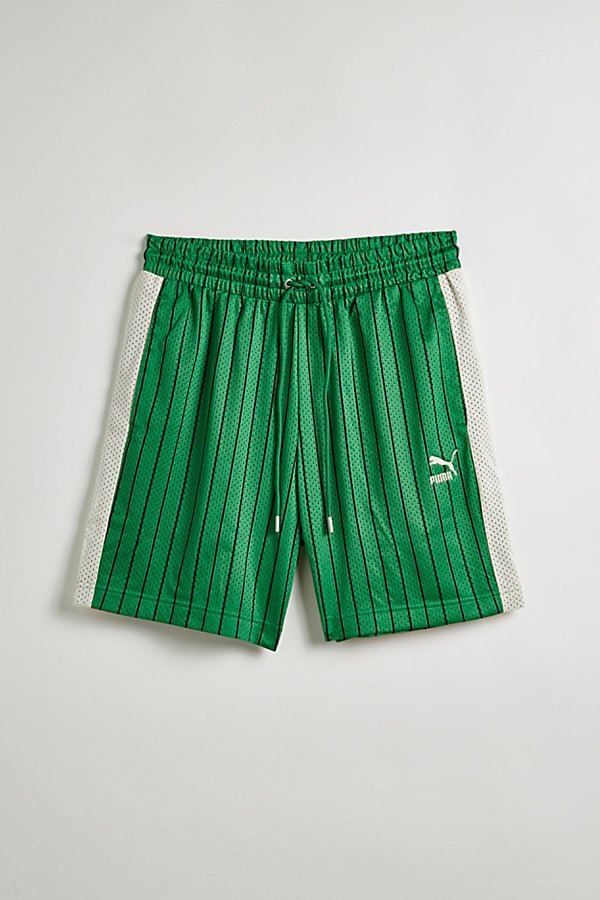 Puma T7 For The Fanbase Mesh Short In Green, Men's At Urban Outfitters
