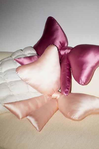 Big Bow Satin Throw Pillow