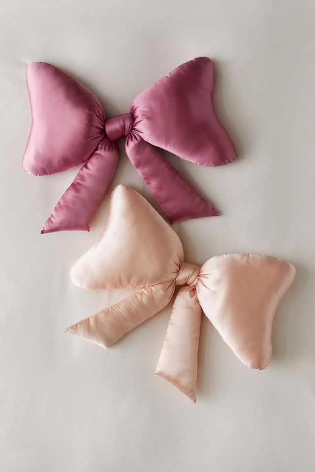 Big Bow Satin Throw Pillow #4